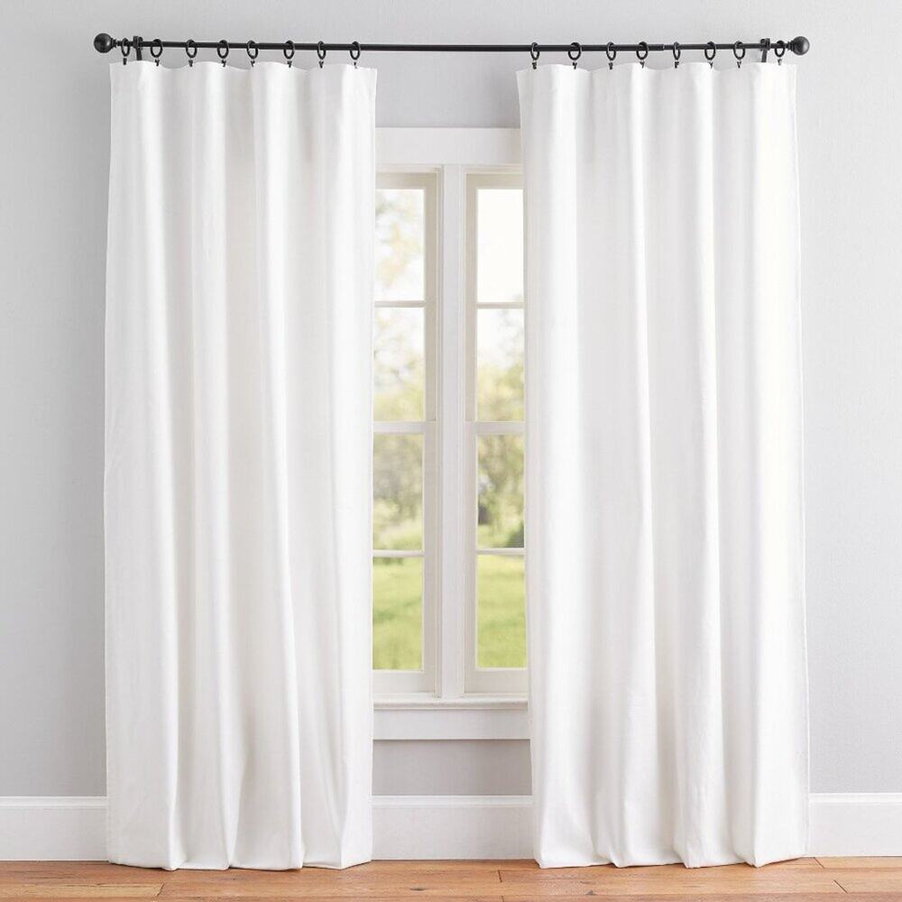 2 Pottery Barn Broadway White Blackout Curtain 50" x 96" Panels NEW